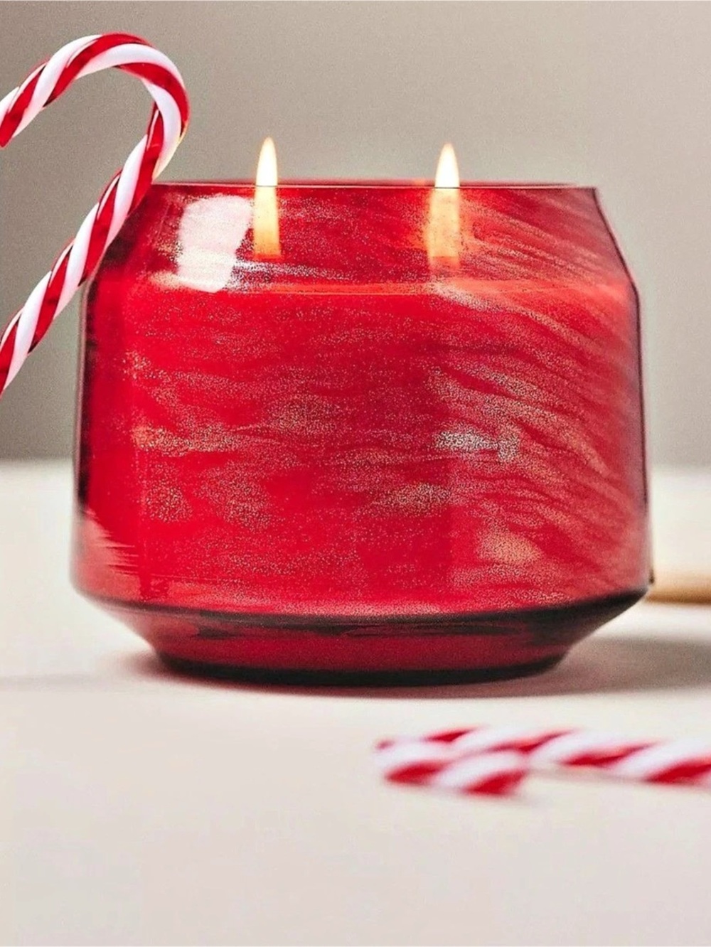 Capri Blue Peppermint Stick Jar Candle Red
